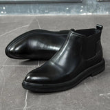 Quality Ankle PU Leather Chelsea Boots Comfortable Durable Classic Design Men Dress Shoes