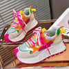 Spring New Thick Sole Platform Casual Running Shoe Muti Color Chunky Women Sneakers