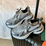 High Quality Women Sneakers 2025 High Heel Sneakers Height Increasing 7 CM Female Casual Chunky Sneakers With Heel Shoes