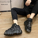 Unisex MotorcycleTrendy Thick Sole Running Shoe Chunky Platform Wedges Sneakers for Ladies