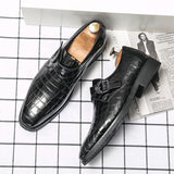Buckle Strap Loafers Comfortable Fashion Men Casual Formal Shoes Slip on Dress Formal Shoes