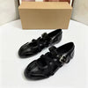 Glossy PU Leather Women Mary Jane Shoes Vintage Buckle Strap Ballet Flats Elegant Crisscross Soft Walking Shoes