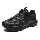 Mens Fashion Sneakers Techwear Style Athletic Shoes Quick Toggle Lacing System Thick Speckled Sole Sport Trainers