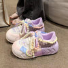 Pearl Round Toe Spring Comfortable Jogging Vulcanized Tenis Mujer Walking Shoes White Sneakers for Women