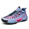 Dark Glowing High Top Basketball Shoes Non-Slip Rubber Sole Cushioned Support Flame Design Breathable Mesh Comfortable Autumn