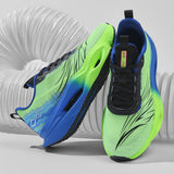 Mens Running Shoes Mint Green Gradient Athletic Sneakers Hollow Out Sole Shock Absorption Lightweight Walking Sport Shoes
