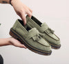 Mens Black Genuine Leather Mules Backless Loafers Round Toe Slip on Slides Casual Dress Shoes Lightweight Fashion Flats
