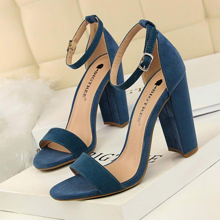 Bigtree Tacon Zapatos Mayorista Summer Patent Leather Open Toe Sexy Sandals Women Chunky Block Heels for Ladies