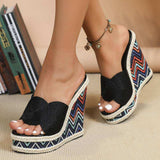 Comfortable Fashion Sexy Ladies High Heel Platform Gold Wedge Sandals for Women