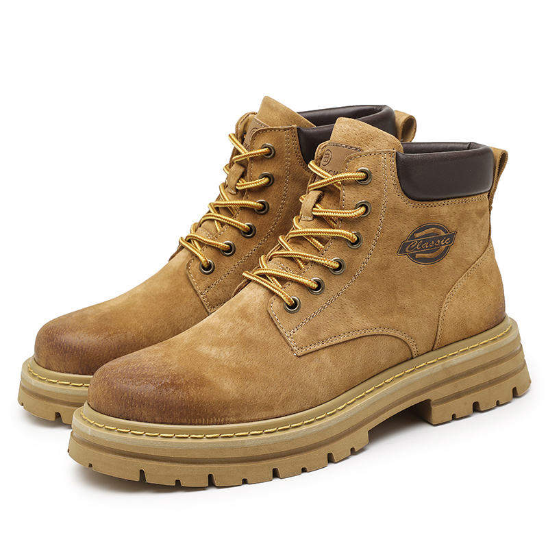 Original Quality Waterproof Classic Tooling Boots Yellow Winter Genuine Real Leather Work Boots for Men