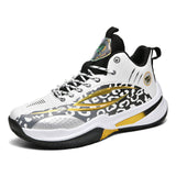 Mens Professional Basketball Shoes High Top Athletic Sneakers Leopard Print Cushioning Breathable Training Sports Court Footwear