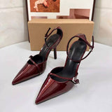 Sandales a Talons Pour Femmes Women's Stiletto Heels Sandals Vintage Pointed Toe Ankle Strap Pumps, Premium Soft Sole