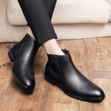 Classy Designers Red Color Ankle Boots Comfortable High Top Wedding Dress Shoes Men Genuine Leather Boots