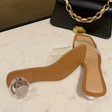 Sandales Talon Femme Transparent Silver New Fashion 2025 Summer Sexy Low Heel Slipper Sandals Shoes for Women