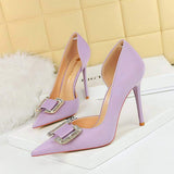 Baby Pink New Trendy Slip on Fashion Shoes Fancy Color Women's Pump Heels