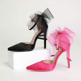 11.5CM Big Bow Talon Pour Femme Elegant Closed Toe 2025 New High Heeled Sandals