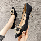 Calzado De Mujer Rhinestone Diamond Slipper Pumps Sexy and Elegant 2025 Heels for Women