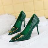 Chaussure Slip on Embroidery Flower Elegant Black Lace 10cm High Pumps Shoes Women Heels for Sexy Ladies