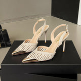 Elegant Shoes Women New Summer Woven Hollowed Out Sandals Stylish Comfortable Single Shoes Heels