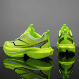 Mens Road Running Shoes Breathable Mesh Sport Sneakers High Elasticity Cushioning Athletic Trainers Non Slip Gym Footwear