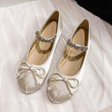 Babouche Laser Mary Janesl Rhinestone Designer Plus Size Pumps Flat Shoes for Ladies Women