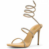 Silver Bottom European and American Version Sexy Sandals Ankle Wrap 2025 Trendy Luxury Heels for Women