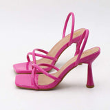 Talons Hauts TKA Dropshipping Square Toe Slinback Stilettos Ladies Heels Shoes