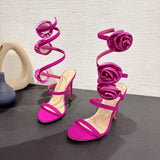 Snake Wrap Trendy Talons Haut Sexy Escarpins Ankle Tie up 2024 New Arrival Heels Sandals for Women