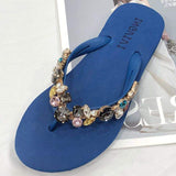 PVC Diamobd Sandals Summer Beach Slipper Thong Girl Flip Flops Woman Shoes Flat Sandals