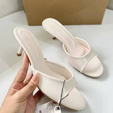Summer New Women's Patent Leather Mules - High Heel Sandals Stiletto Slide Sandals for Outdoor Wear