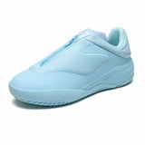 Mens Basketball Shoes Easy on and Off Zipper Closure Low Top Sneakers Khaki Minimalist Design Athletic Training Footwear