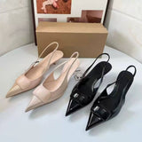Summer Fashion Women's Black Patent Leather Stiletto Mules Stylish & Elegant Backless Ladies Sexy Heeled Sandals