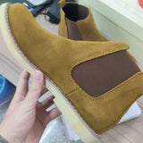 Extra Size 37-47 Genuine Leather Shoes High Top Good Quality Real Leather Chelsea Boots for Men