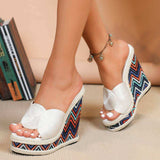 Comfortable Fashion Sexy Ladies High Heel Platform Gold Wedge Sandals for Women