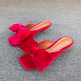 Chaussure Femme Sandales Luxe Slides Bow Fashion Shoes Kitten Heels for Ladies