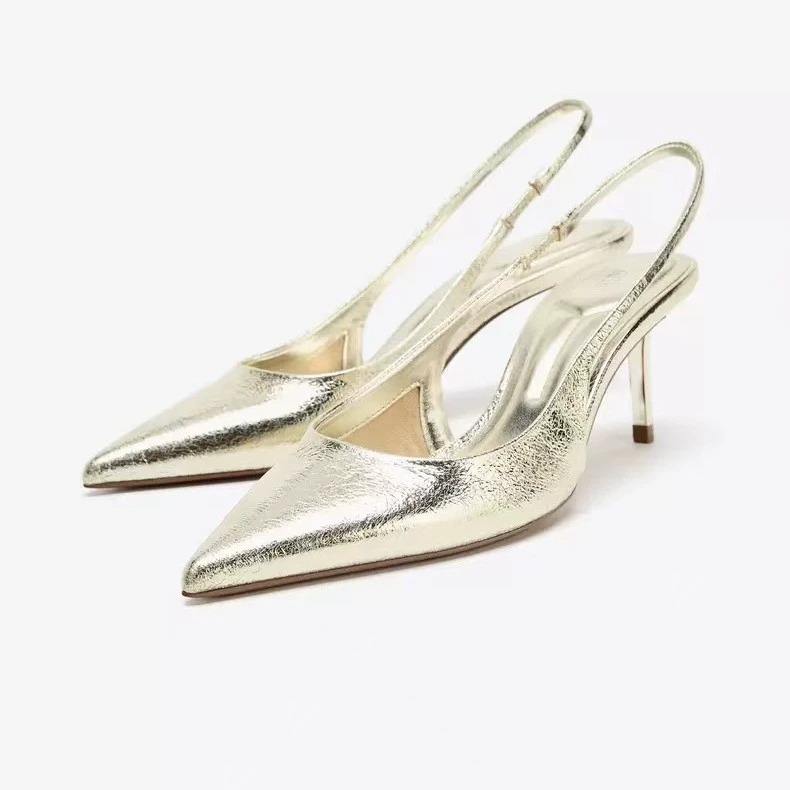 Classic Design Women's Backless Pumps: Pointed-Toe Stiletto Heels, European & American Style Low-Cut Slip-On Mules