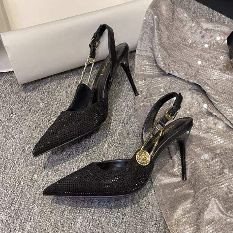7CM/9CM Chaussures Pour Femmes Nouveaux Styles 2025 Trendy Rhinestone Diamond Spike Ladies Heels Shoes