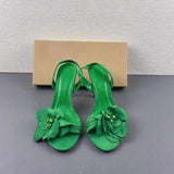 Flower Decorated Style Women Summer Sandals 2024 Ladies Heels for Women