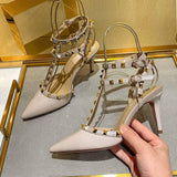 Dropshipping Products 2025 New Product Sandalia Dama Sandals Studded Stilettos Heels for Ladies