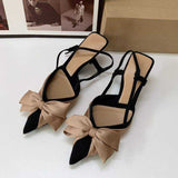Trendy Slingback Fashion Bow Sandals Slippers 2025 Heels for Women