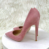 12CM/10CM/8CM/Flat Suede Material Comfortable Dress Office Shoes Luxury Pumps Lady Heels