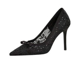 Summer Lace Flower Women Pumps Shallow Mouth Mesh Hollow High Heels Party Single Shoes Stilettos Pointed Toe Pumps