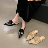 Embroidery Outdoor Slippers Closed Toe Female Ladies Casual Loafer Spring Flat Shoes