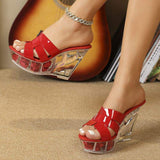 New Style Sapato Feminino Salto Clear Shoes Sandals Wedge High Heels for Women