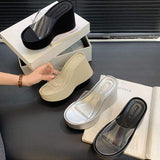 Hot Selling Sandalias Plataforma Height Increasing Transparent Platform Women's Sandals