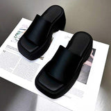 8CM/5CM Small Size 32 Sandalias Plataforma Height Increasing Black Silk Platform Women's Sandals