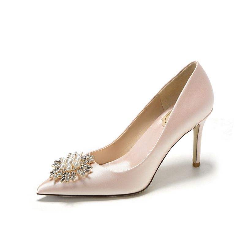 Trendy Shiny Gold Summer Fashion Slipper Open Toe Gold Fashion Heels for Women