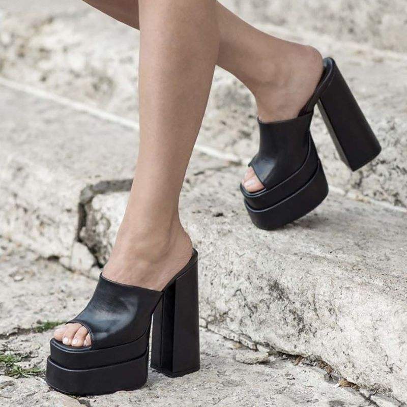 Summer Sandalias Comfortable Block Chunky 2025 Trendy Woman Platform Heels