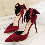 High Quality Tacones Altos Butterfly Bow Design Bigtree Ladies Red Bottom High Heels for Elegant Women Summer Pumps Shoes