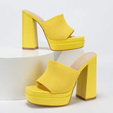 Candy Colorful Plataformas De Mujer Open Toe Sexy Summer Women's Sandal Chunky Platform Heels